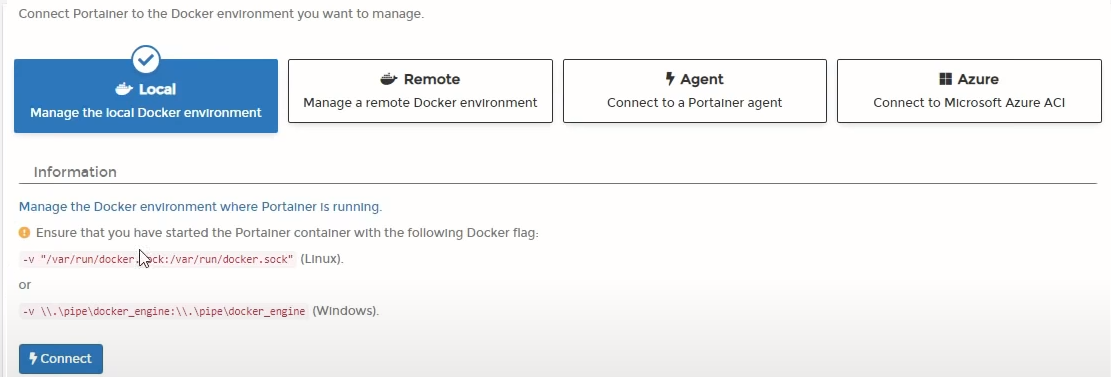 Diferentes entornos gestionados por Portainer.
